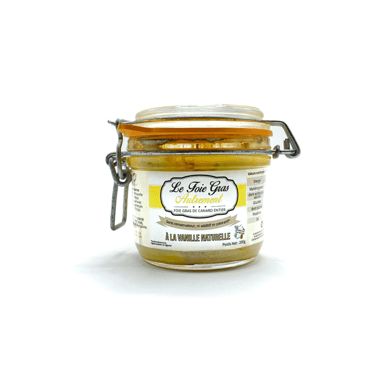 arro de foie gras de pato con vainilla natural de 200g.